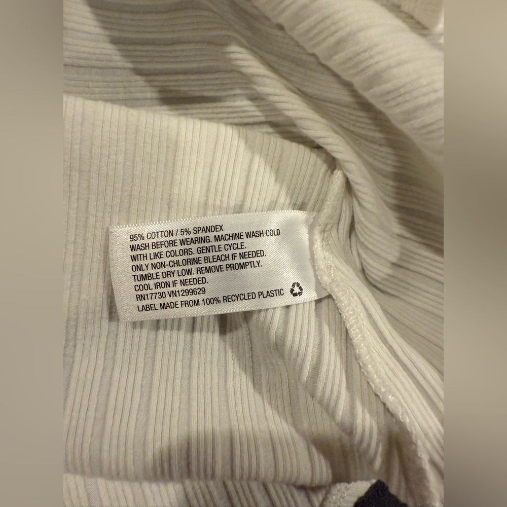 White Ribbed Button-Front Dress - Girls XL (14/16) - Picture 11 of 12